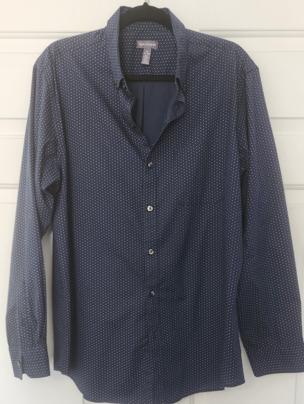 Van Heusen Navy Dot-Print Button Down Shirt